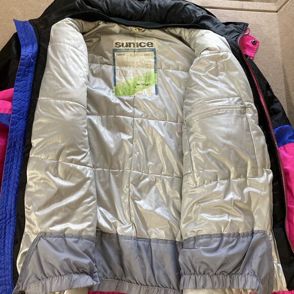 Sunice Ski Jacket Vtg Women’s Sz XL discipline Colorblock Pink Black Coat 80s 90 - Picture 10 of 16